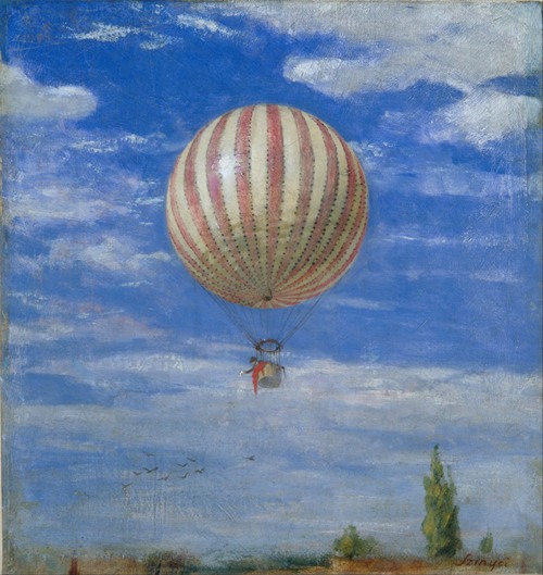 Paisagem com balão, obra de Pál Szinyei Merse disponível no Artvee